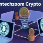 a computer screen with a coin and a lit up coin fintechzoom crypto